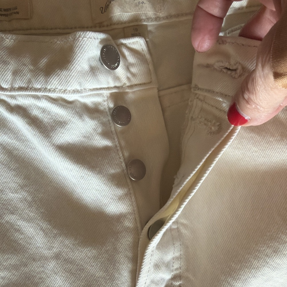 Universal Thread Cropped Vintage  Wide Leg Denim Jeans Women's Cream Sz 16 READ - Picture 4 of 11
